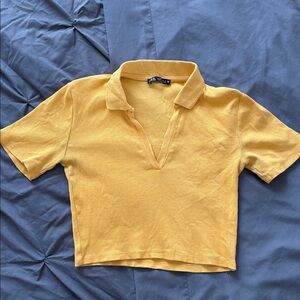 Zara Mustard Yellow Crop Top